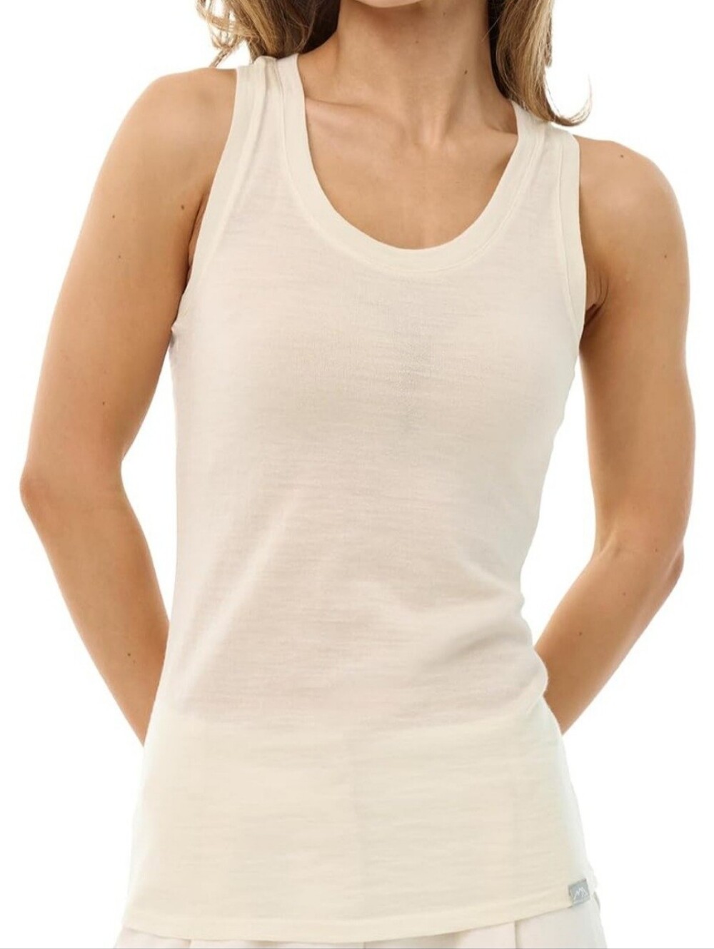 Merino Tech Merino Wool Cream Racerback Tank Top